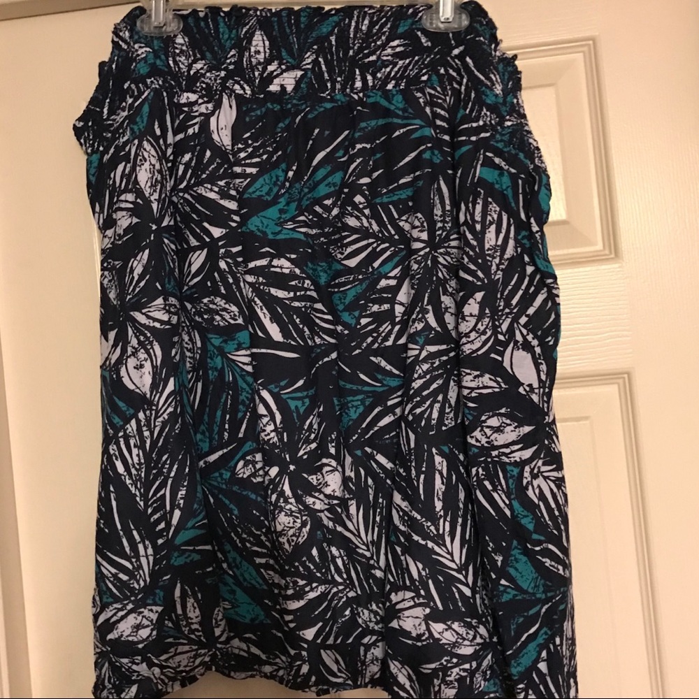 COPY - Navy Blue, Turquoise & White Skirt